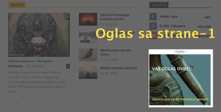 Oglašavanje - Oglas sa strane - Omysticar - mistika, misticizam i mistična iskustva